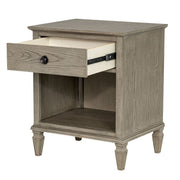 Victoria Nightstand Reclaimed Grey Oak Finish MDF Wood Veneer 24 x 19 x 29 Inches