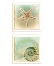 'The Sea I & Sea II' 2-Piece Vignette by Sophie 6, Ready to Hang Framed Print, White Frame