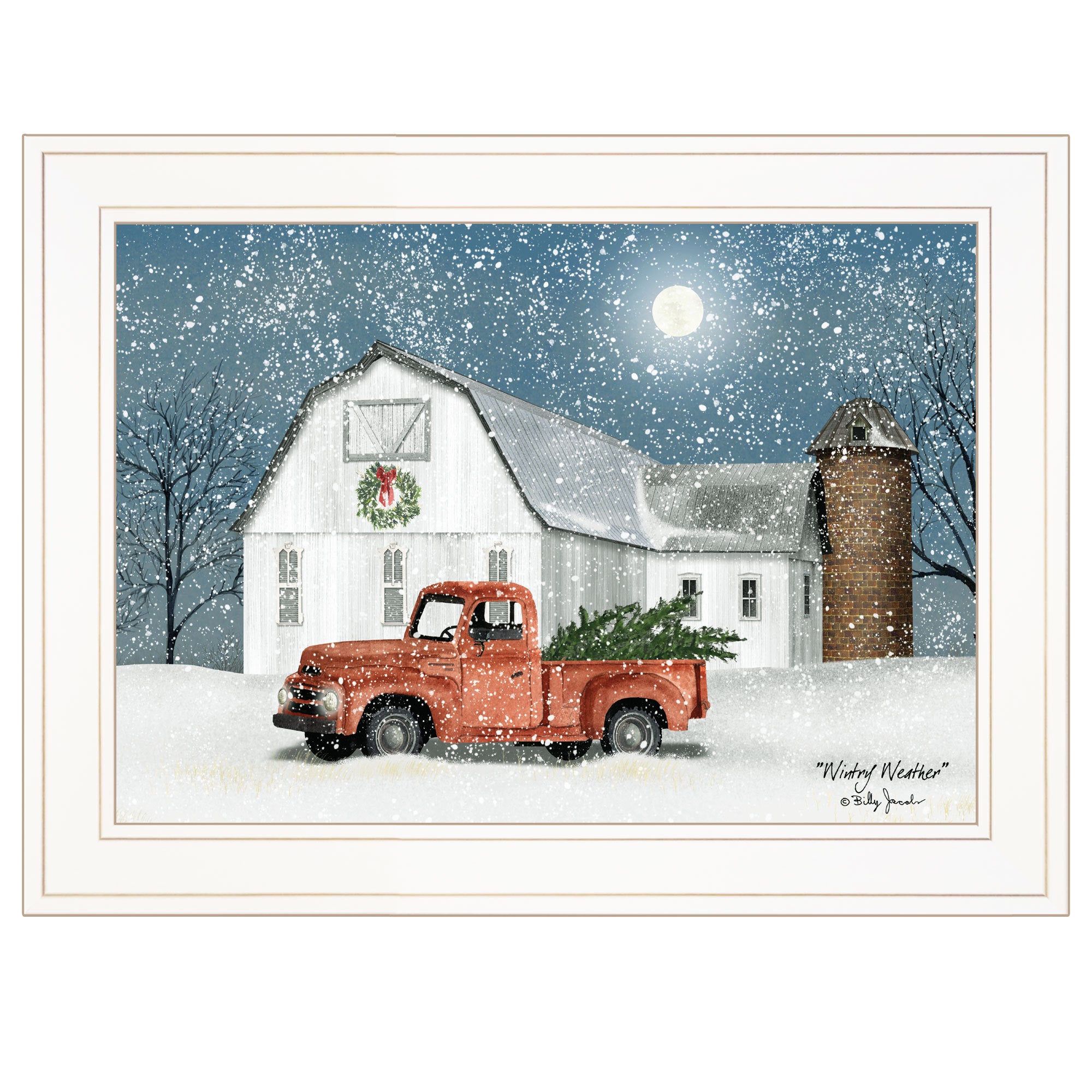 'Wintry Weather' by Billy Jacobs, Ready to Hang Framed Print, White Frame