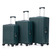 20'/24'/28' 3 pcs/set in ABS Spinner Wheel Luggage, Carry on Suitcase, Matching Color, TSA Combination Lock (Emerald)