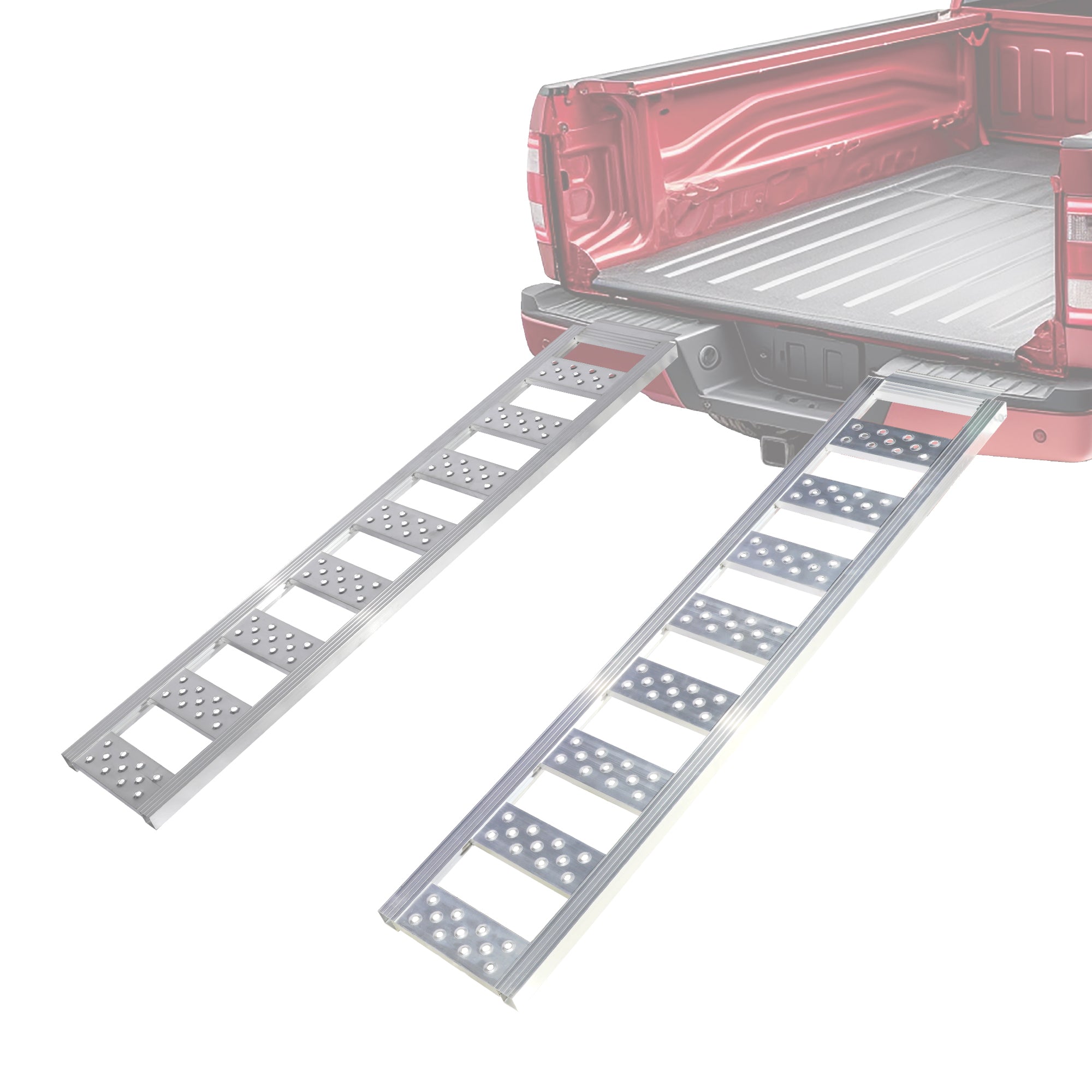 Straight Aluminum Loading Ramp, 77'' x 13'', 1250 LBS Loading Capacity, Portable Ramp for Motorcycles, Ebikes and ATVs, 2 Pcs