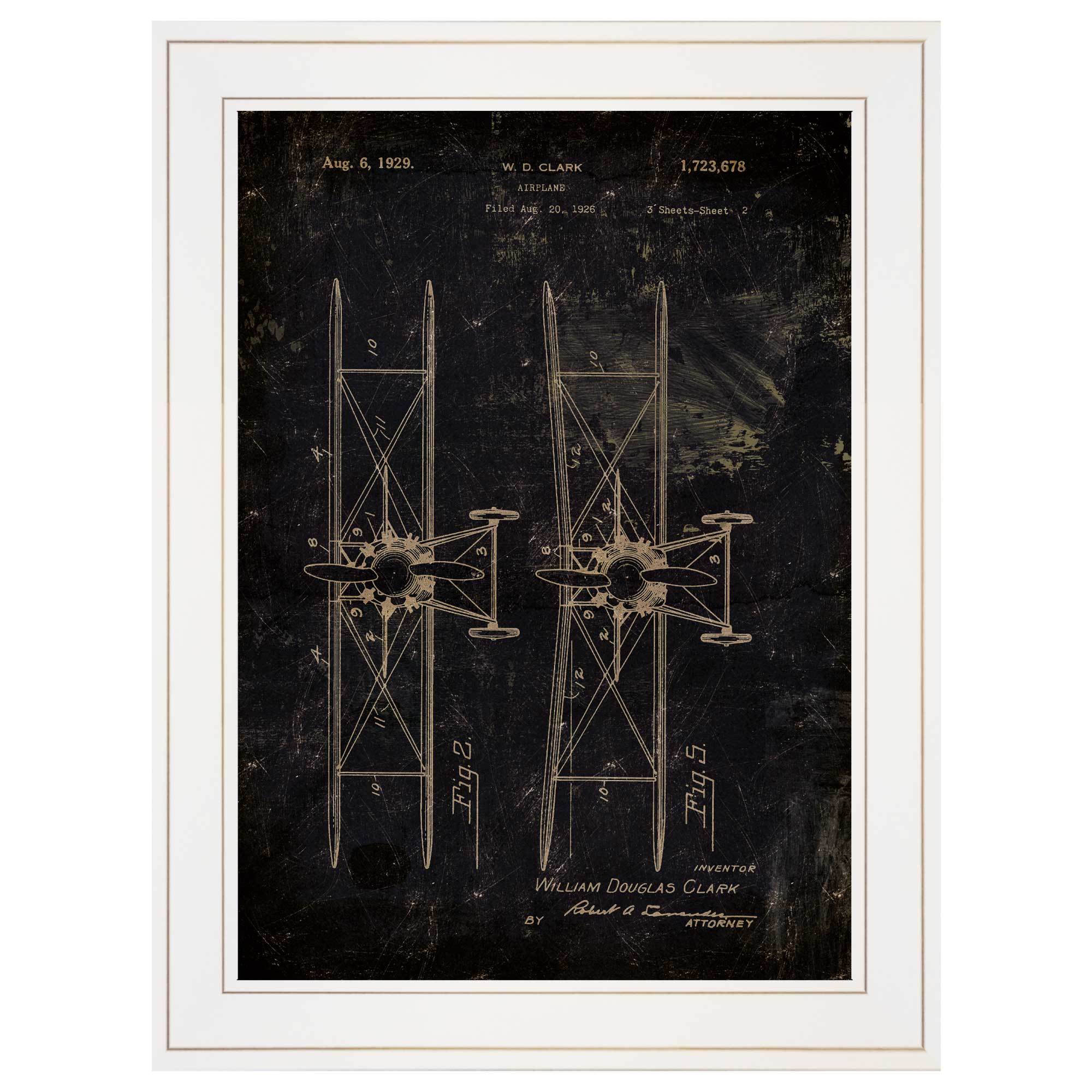 'Airplane Patent I' by Cloverfield & Co, Ready to Hang Framed Print, White Frame
