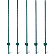 Fence Posts 5Feet - 5Pack, Heavy Duty Metal Fence Post with U-Channel, Steel Fence U-Post for Holding Garden Wire Fence, Corner Anchor Posts etc.