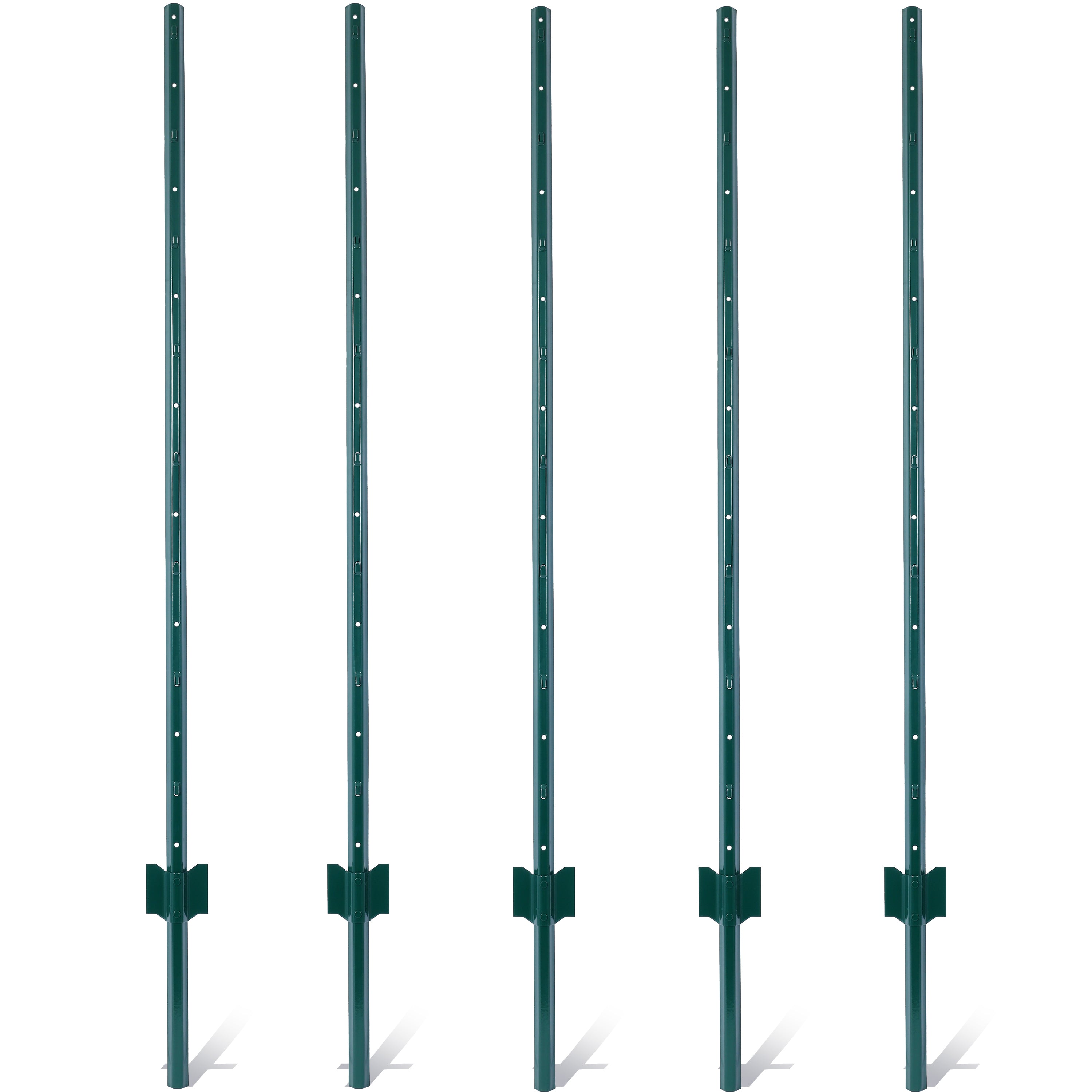 Fence Posts 5Feet - 5Pack, Heavy Duty Metal Fence Post with U-Channel, Steel Fence U-Post for Holding Garden Wire Fence, Corner Anchor Posts etc.