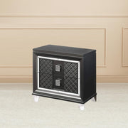 Modern Glam Metallic Gray Finish Storage Drawers Nightstand 1pc Wooden Bedroom Furniture Acrylic Leg