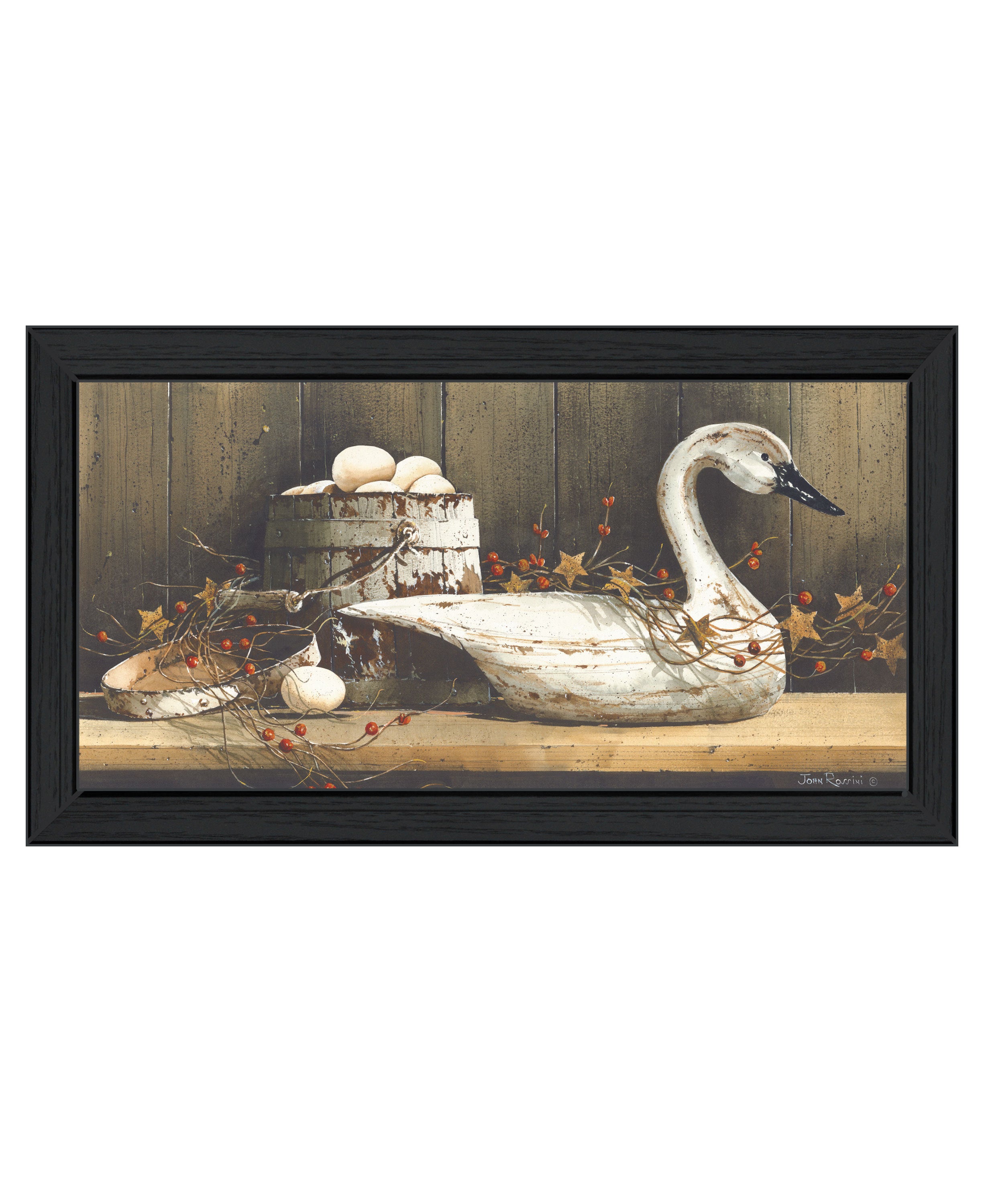 'Country Charm' by Artisan John Rossini, Ready to Hang Framed Print, Black Frame