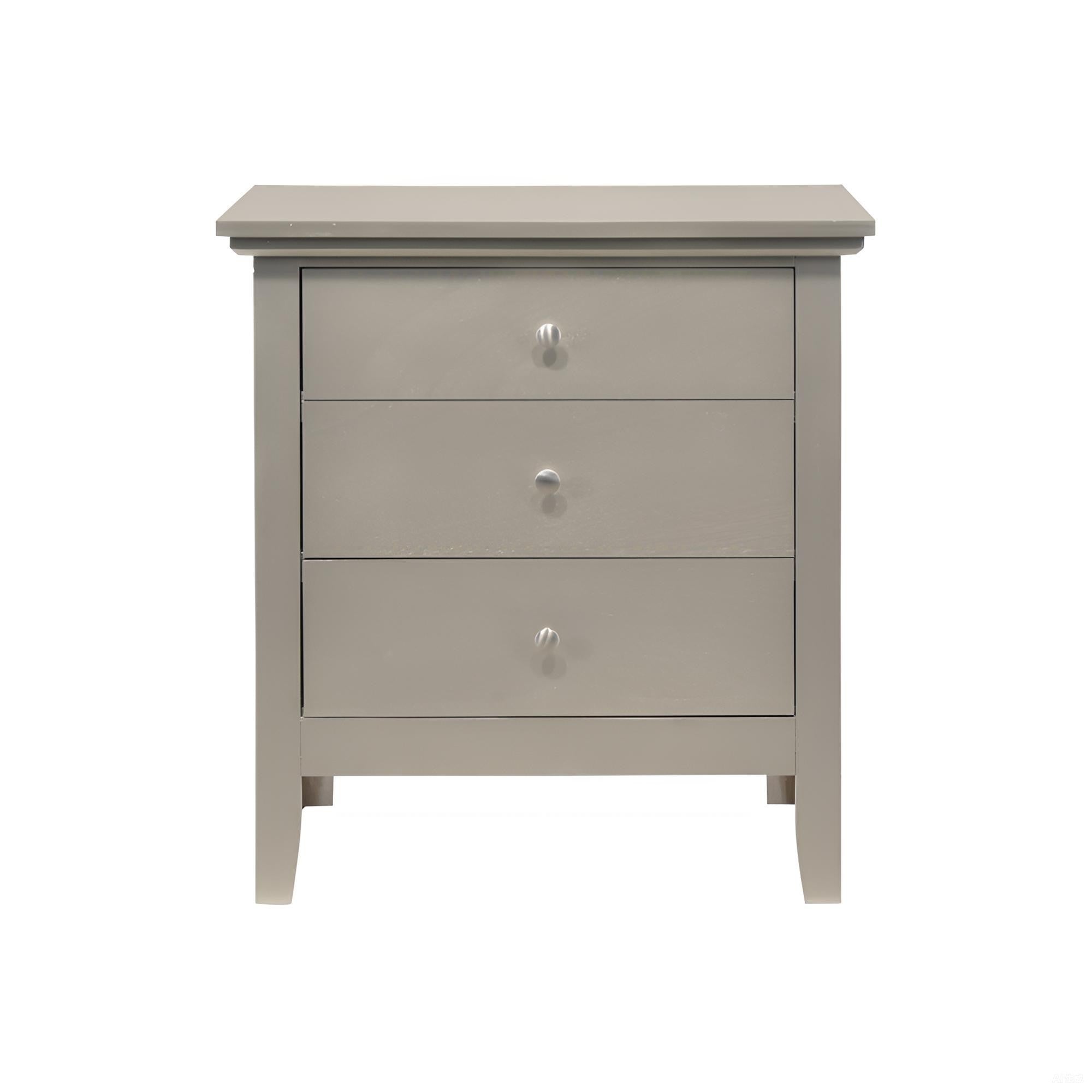Chic Silver Champagne Nightstand with Elegant Finish and Durable Particle Board, 26 x 24 x 18 Inches