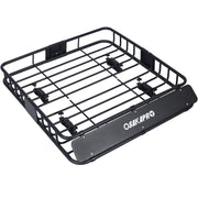 Rooftop Cargo Carrier Basket Motoring Roof Rack, Top Mount Roof Rack, Black Steel, 43 Inches