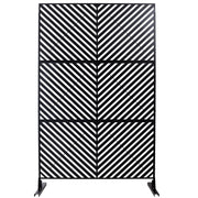 Outdoor & Indoor Privacy Screen Metal Privacy Screen 76' H×48' W, Freestanding Decorative Privacy Screen for Deck Balcony Patio, Privacy Fence Panels for Outside Lawn Garden PS113 BLACK