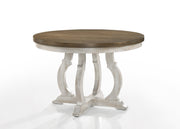Cillin Walnut & Antique White Finish Round Dining Table