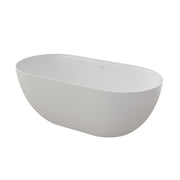 59' Premium Solid Surface Deep Soaking Bathtub With Acrylic Shelf