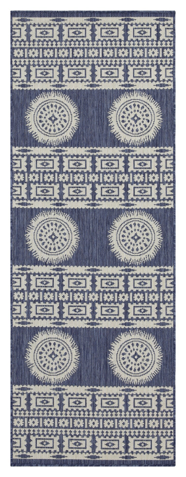 Sunshine GC_HAR2022 Blue 2 ft. 7 in. x 7 ft. 3 in. Indoor/Outdoor Area Rug