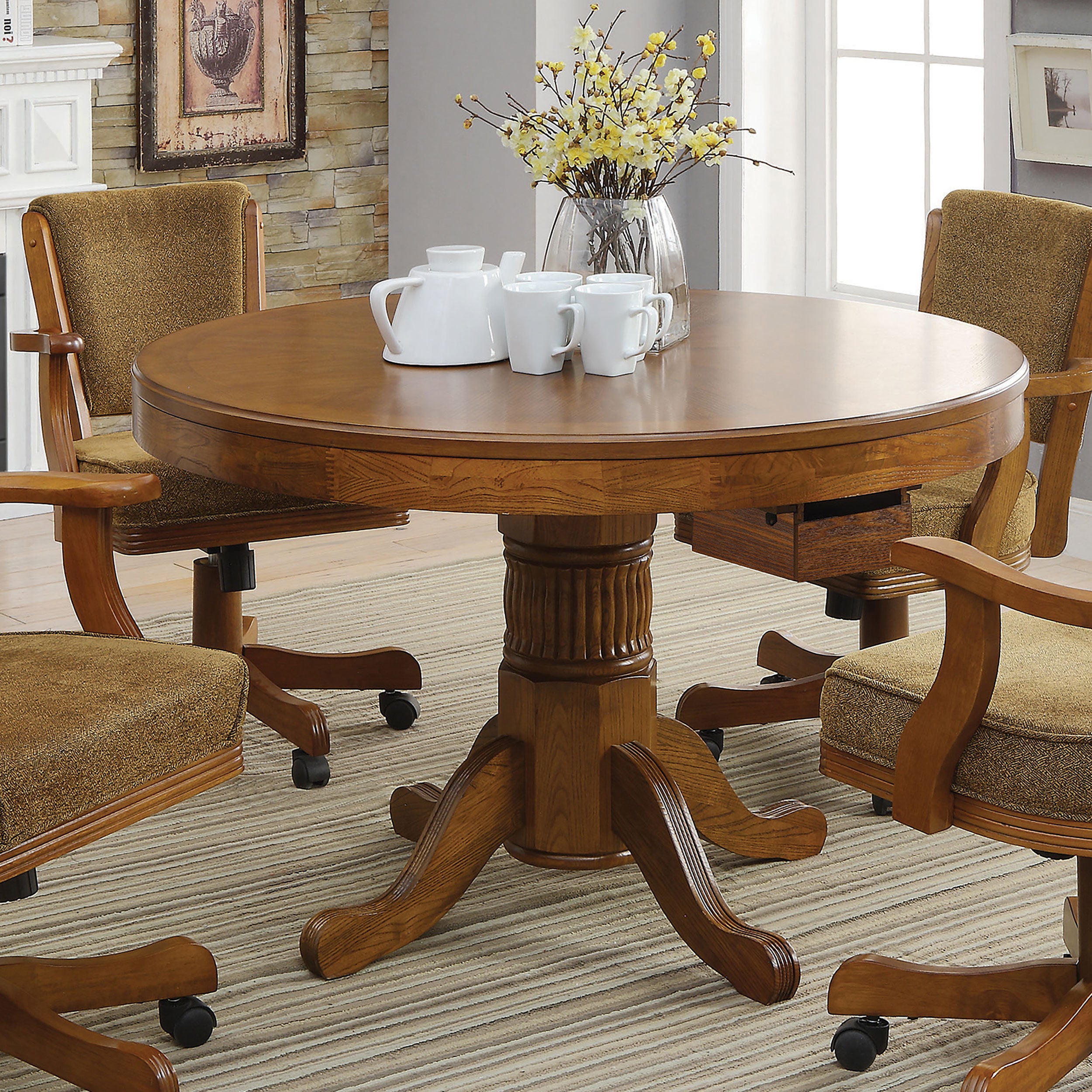 Ghilardi Amber Game Table with Cupholders