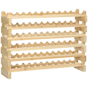 Stackable Wine Rack, Modular Storage Shelves, 72-Bottle Holder, Freestanding Display Rack for Kitchen, Pantry, Cellar, Natural