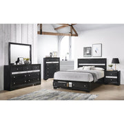Traditional Style Queen 5 PC Storage Bedroom Set in Black made with Wood