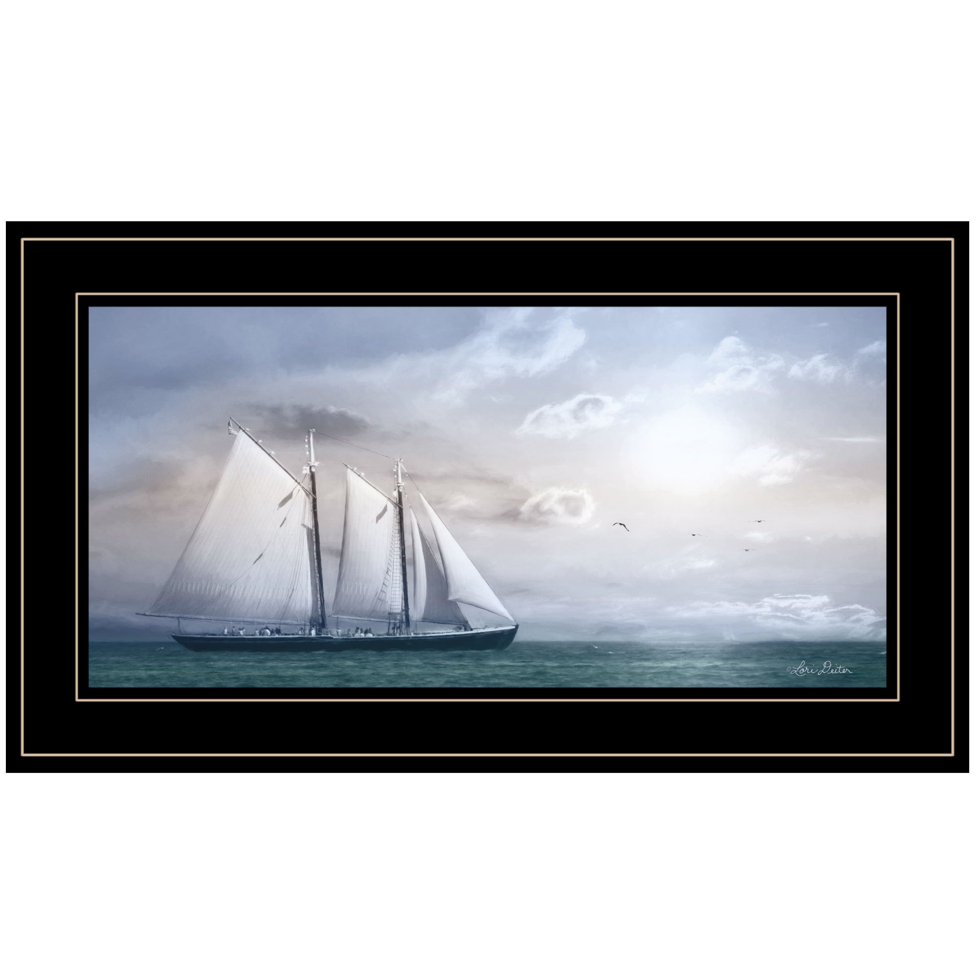 'Adventure on the Seas' by Lori Deiter, Ready to Hang Framed Print, Black Frame