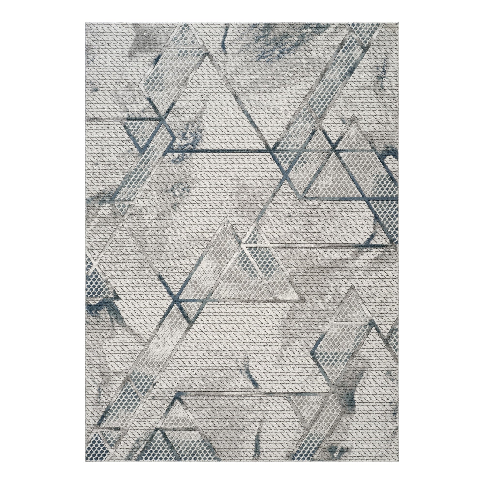 Geometrix GC_DIM1006 Gray 7 ft. 10 in. x 10 ft. 6 in. Contemporary Area Rug with Geometric 3D Effect