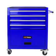 4 Drawers Multifunctional Tool Cart With Wheels-Blue