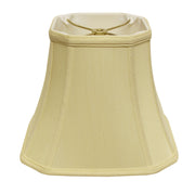 Slant Cut Corner Square Bell Softback Lampshade with Washer Fitter, Antique White