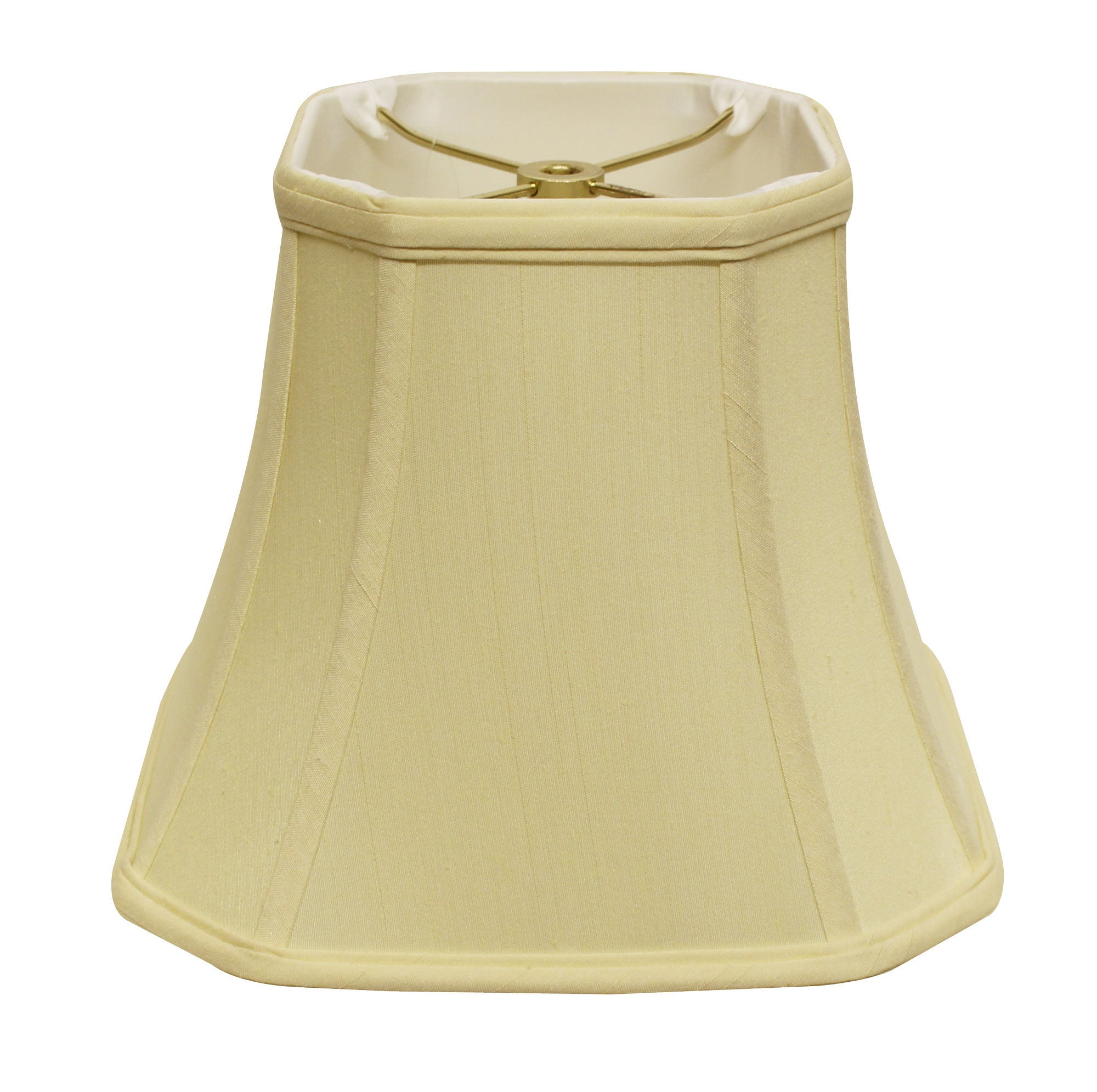 Slant Cut Corner Square Bell Softback Lampshade with Washer Fitter, Antique White