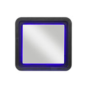 Beverly Black Mirror with Sleek Wood Frame, Large Scale Wall Mirror for Dresser, Rounded Edges, Black White Finish, Rubber Wood Construction, 42 Inches Long