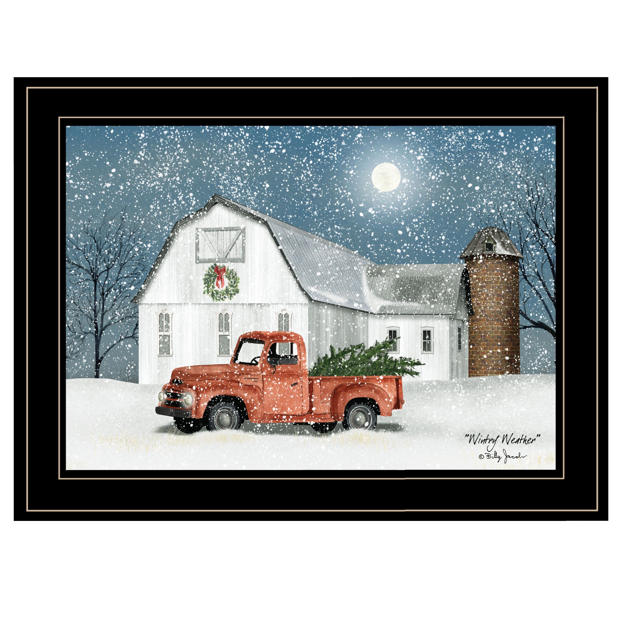 'Wintry Weather' by Billy Jacobs, Ready to Hang Framed Print, Black Frame