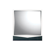 VIOS Zebra White High Gloss Mirror Contemporary Style MDF 37.99 x 39.17 in