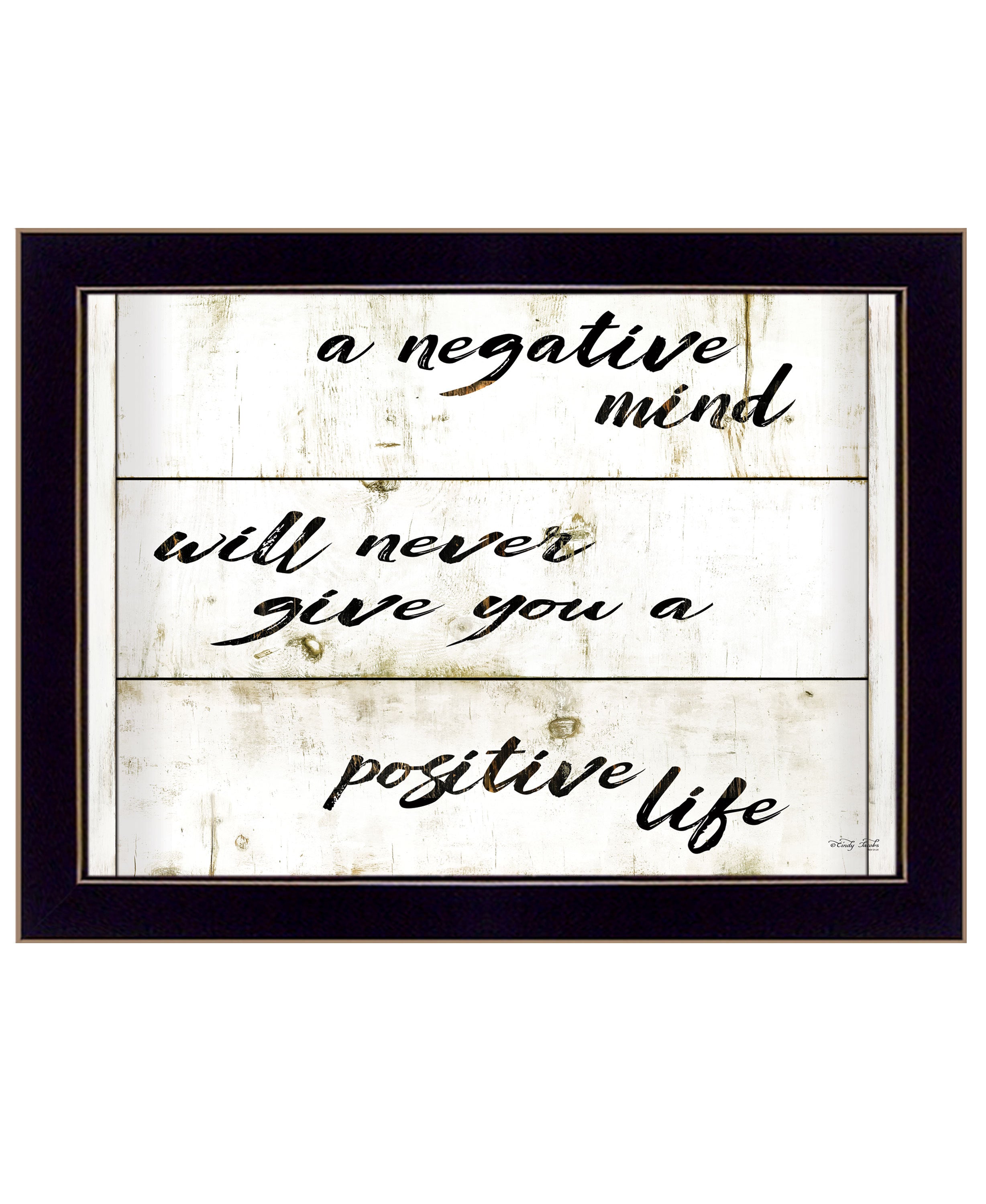 'Positive Life' by Cindy Jacobs, Ready to Hang Framed Print, Black Frame