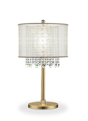 30' Tall Metal Table Lamp 'Bhavya' with Gold finish, White Shade