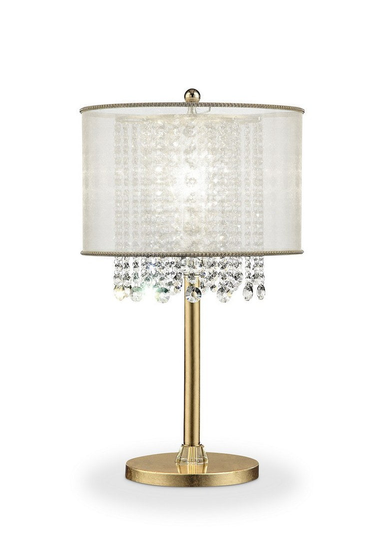 30' Tall Metal Table Lamp 'Bhavya' with Gold finish, White Shade