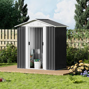 5X3 Feet Dark Grey Outdoor Storage Shed With Aluminum Alloy Frame With Base