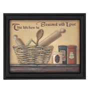 'Seasoned with Love' By Pam Britton, Printed Wall Art, Ready To Hang Framed Poster, Black Frame