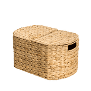 Water Hyacinth Woven Brown Oval Kitchen and Picnic Basket