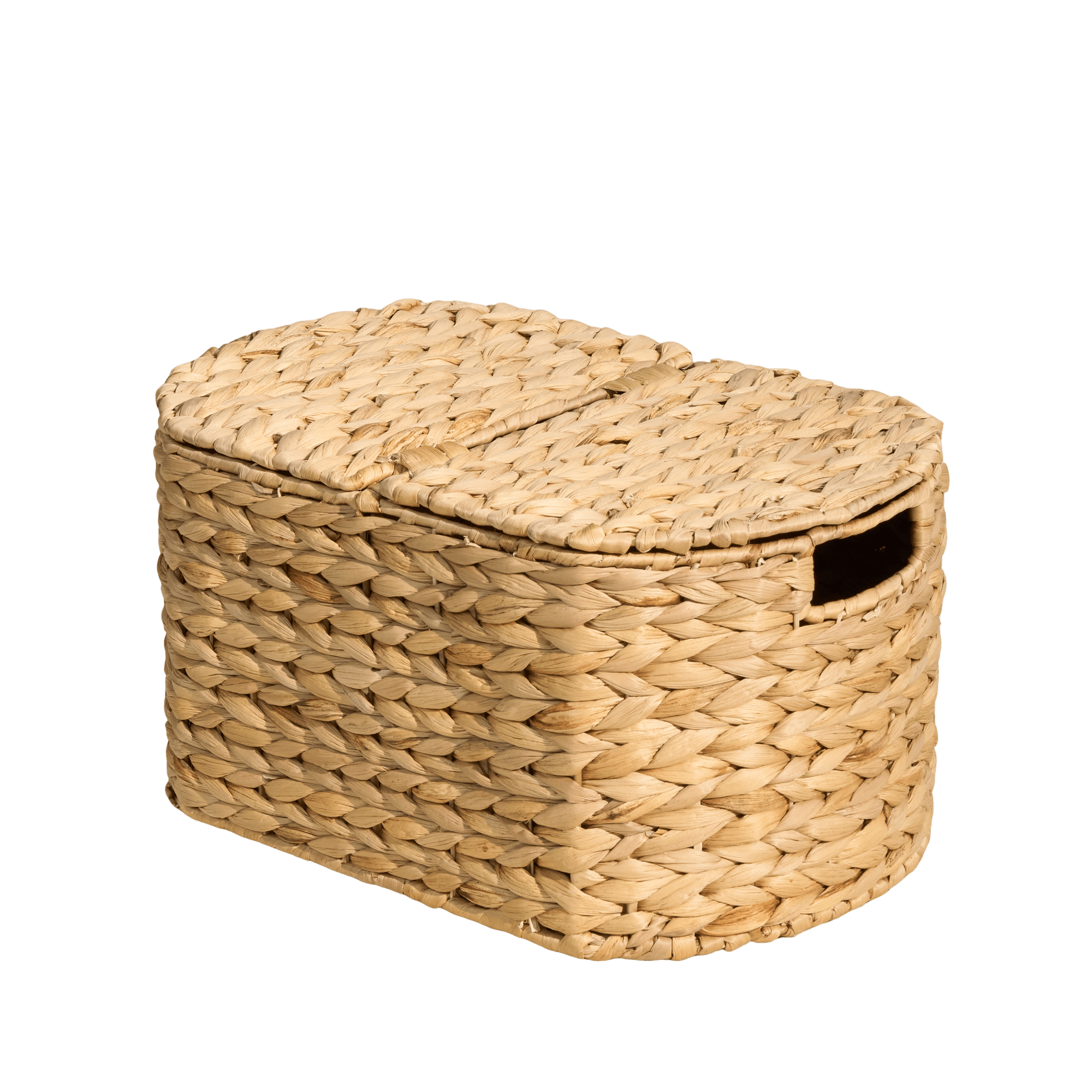 Water Hyacinth Woven Brown Oval Kitchen and Picnic Basket