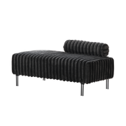 Charcoal Upholstered Mini Loveseat with Metal Legs, 2-Seater Bench with Adjustable Back for Small Spaces