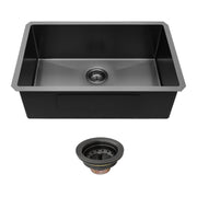 33'x19'x10' Gunmetal Black Undermount Kitchen Sink 16 Gauge Single Bowl Stainless Steel