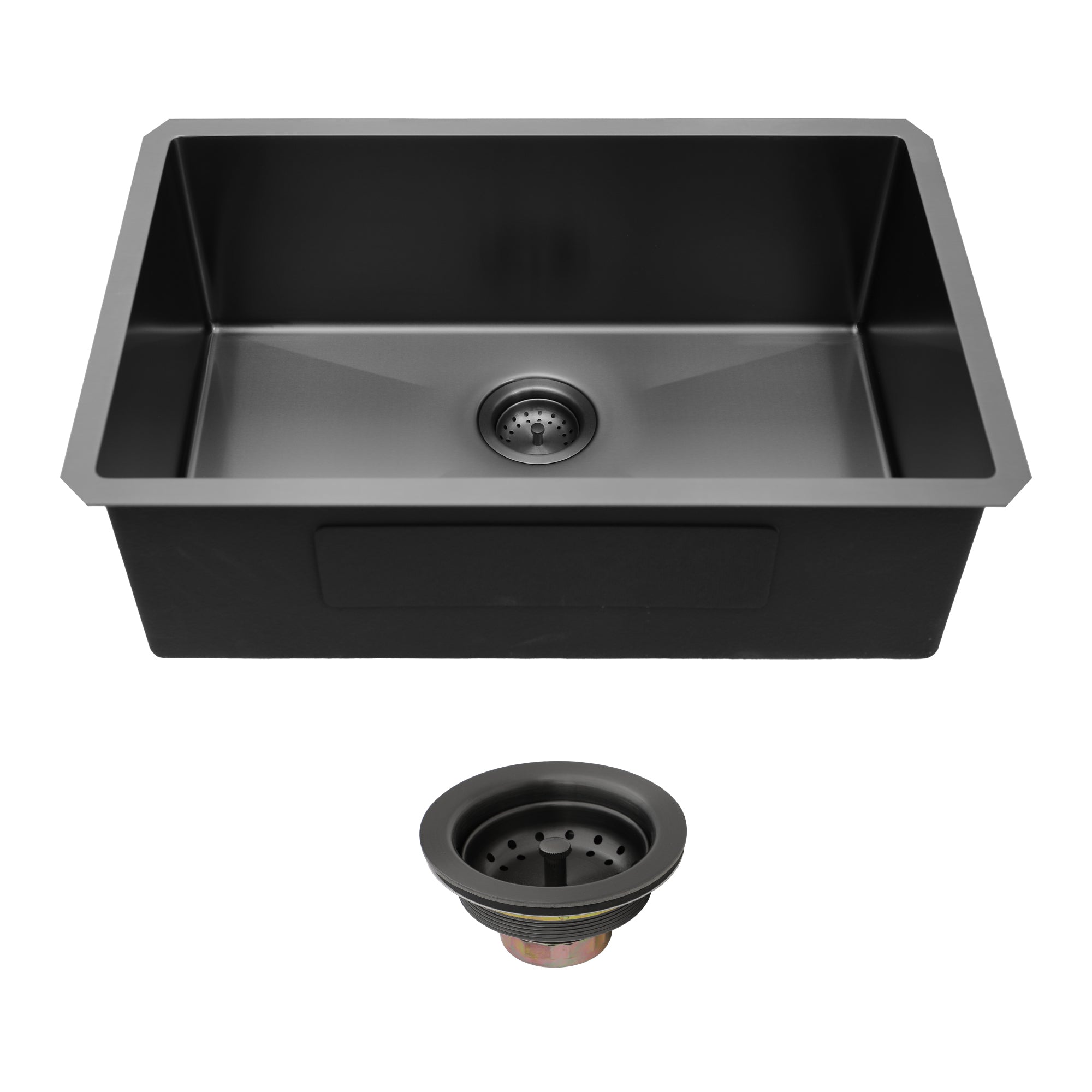 33'x19'x10' Gunmetal Black Undermount Kitchen Sink 16 Gauge Single Bowl Stainless Steel