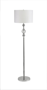 62.5' Tall Metal Floor Lamp' Leona' with Chrome finish and Crystal Accents