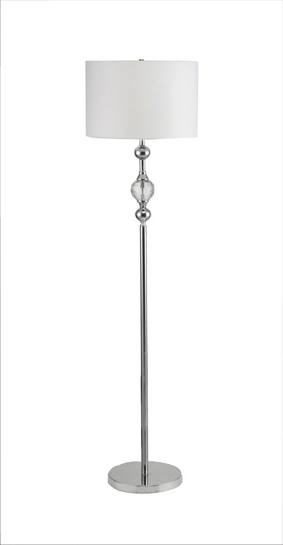 62.5' Tall Metal Floor Lamp' Leona' with Chrome finish and Crystal Accents