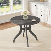 Oak Gray Round Dining Table 39.4' – Traditional Solid Wood Legs, Timeless Elegance, Ideal Focal Point for Family Gatherings
