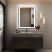 24 x 32 Inches LED Bathroom Mirror with Front and Backlit,Anti-Fog,3 Colors and Dimmable Light,Tempered Glass