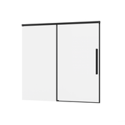 Goodyo Semi-Frameless Tub Sliding Shower Door Matte Black 60' W x 58' H with Tempered Glass