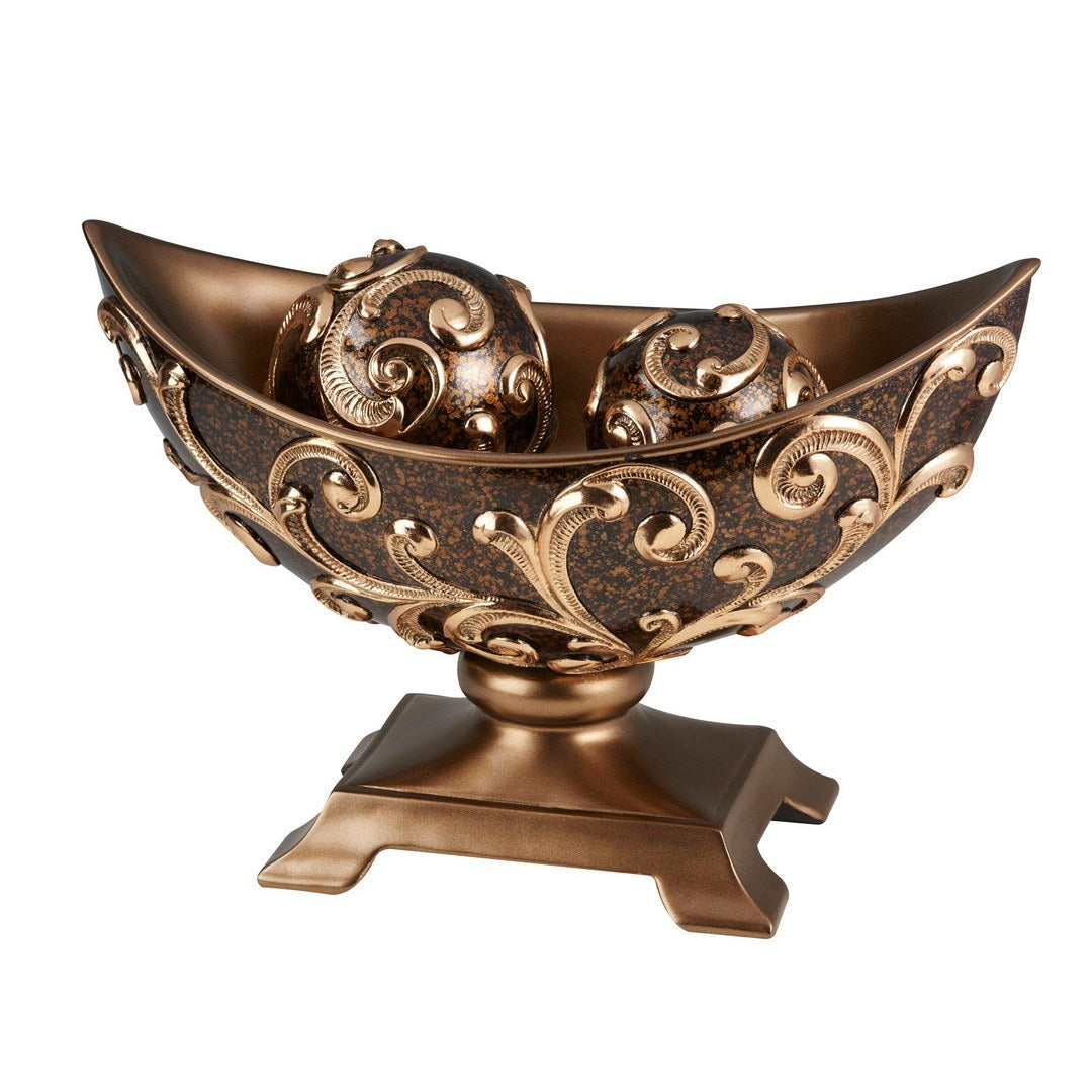 15.75' Long Polyresin Decorative Bowl 'Odysseus', Baroque Style