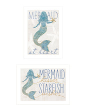 'Two Mermaids' 2-Piece Vignette by Kate Sherrill, Ready to Hang Framed Print, White Frame