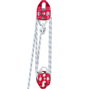 Twin Sheave Block and Tackle 1/2' x 200Ft Twin Sheave Block with Braid Rope 30-35KN 6600-7705LBS Double Pulley Rigging