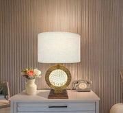 28' Antique polyresin Table Lamp WITH FLOATING CRYSTAL DECOR ON CENTER