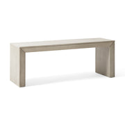 Acacia Wood Dining Bench, Light Gray Oak Finish, Farmhouse Style, 48x15x18 Inches