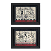 'Hot Bath' 2-Piece Vignette by Linda Spivey, Black Frame