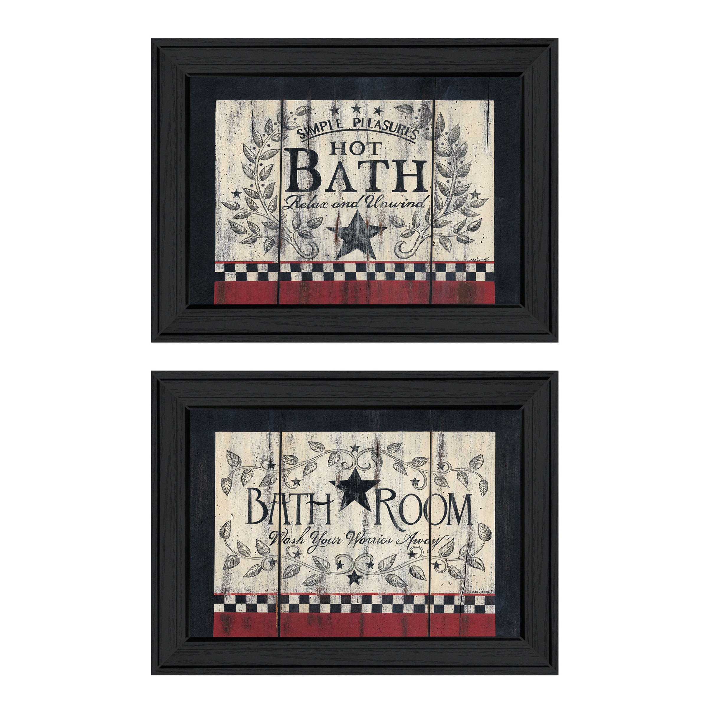 'Hot Bath' 2-Piece Vignette by Linda Spivey, Black Frame