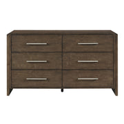 Classic Contemporary Dark Walnut Finish Storage Dresser 1pc Wooden Bedroom Furniture Durable Solid Rubberwood